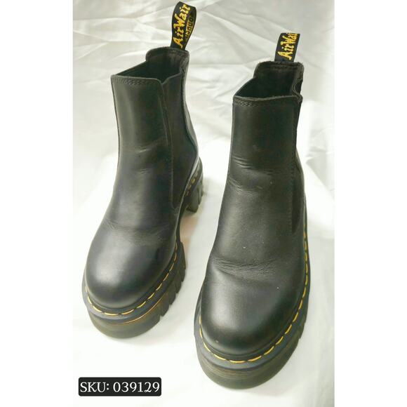 Dr. Martens Women's Audrick Chelsea Black Combat Boots Size 6 - Picture 1 of 7